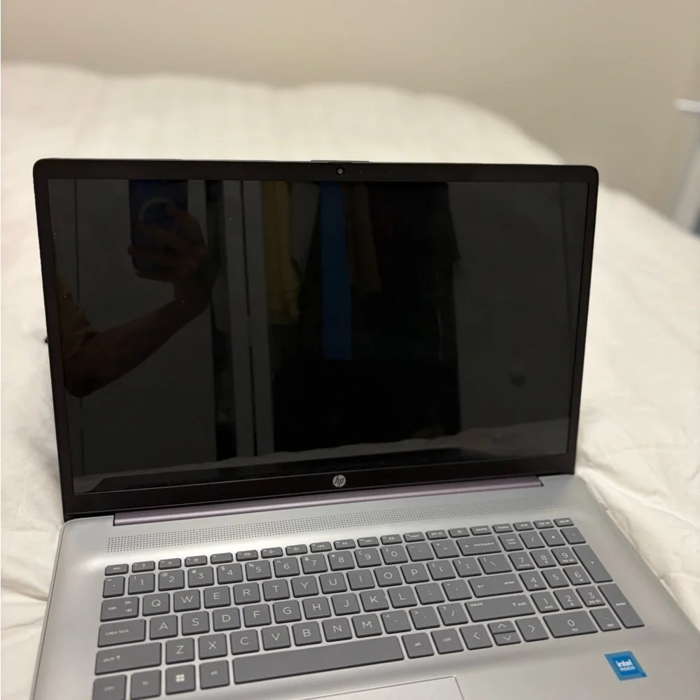 HP Gray Laptop with Black Frame